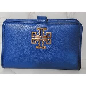 Tory Burch Blue Leather Continental Wallet